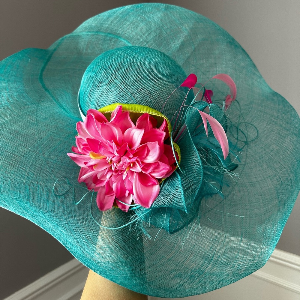 Turquoise Custom Derby/Wedding Hat